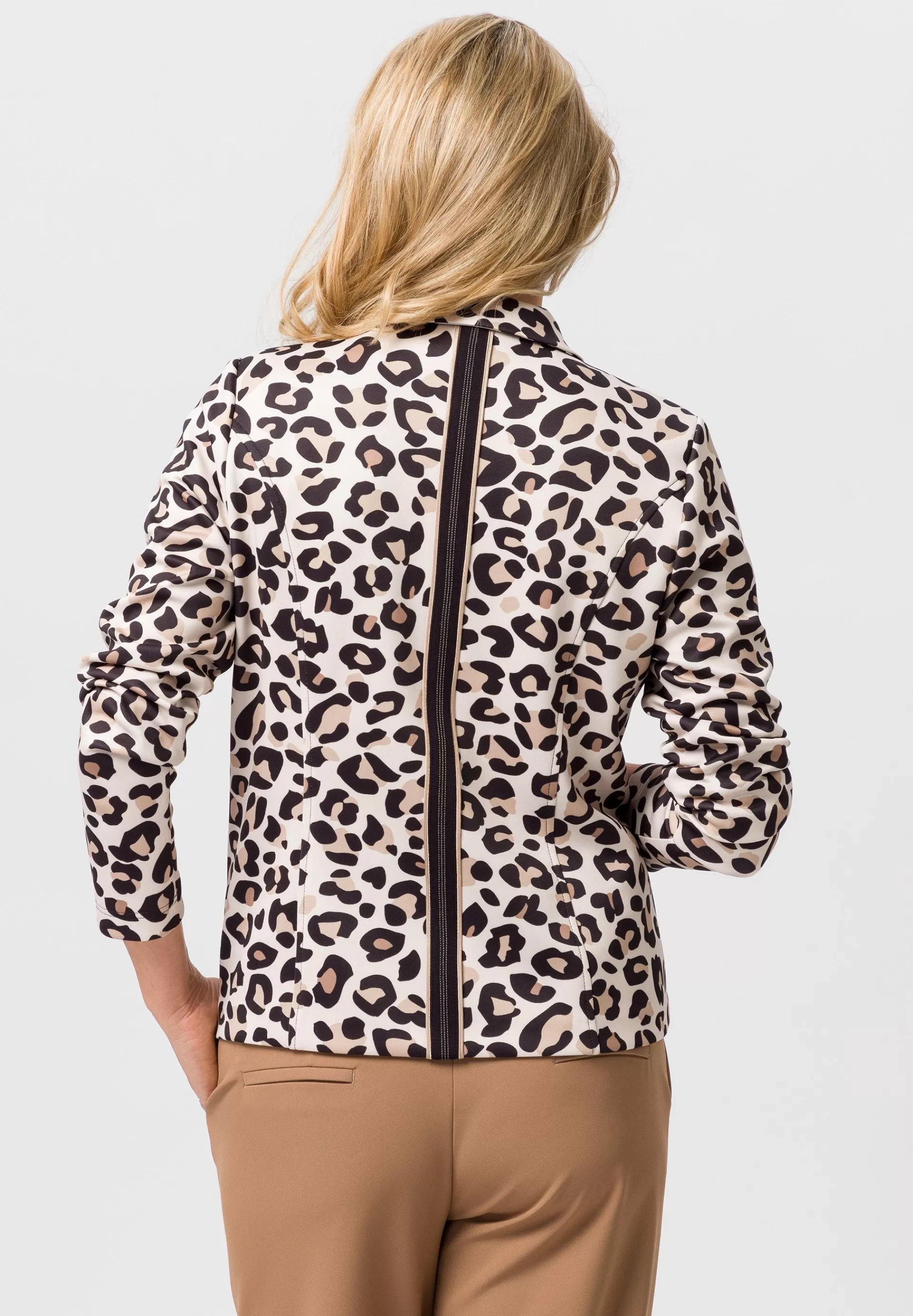 FRANK WALDER Blazer mit elegantem Animalprint nougat Discount