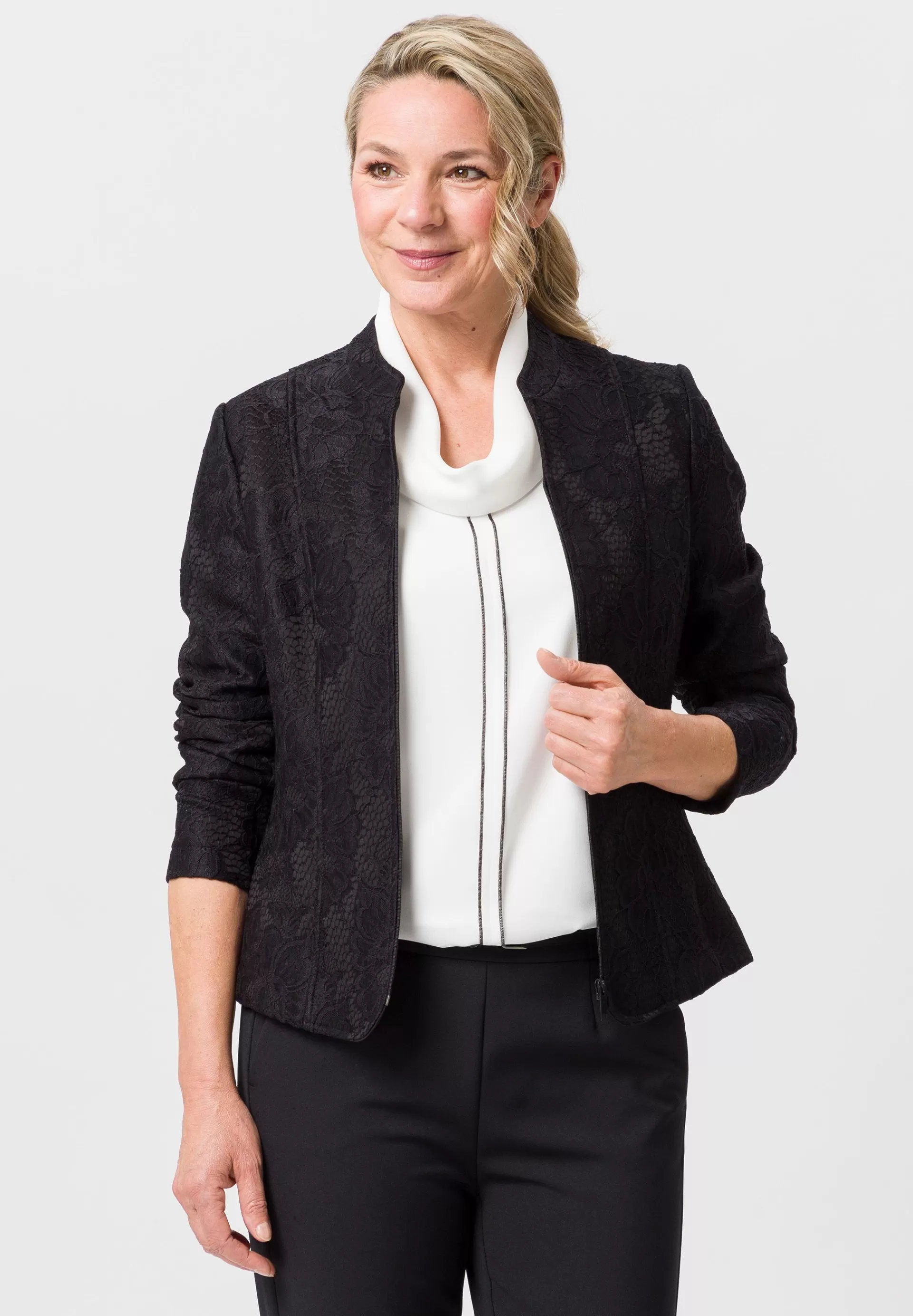 FRANK WALDER Blazer mit femininer Note schwarz Flash Sale