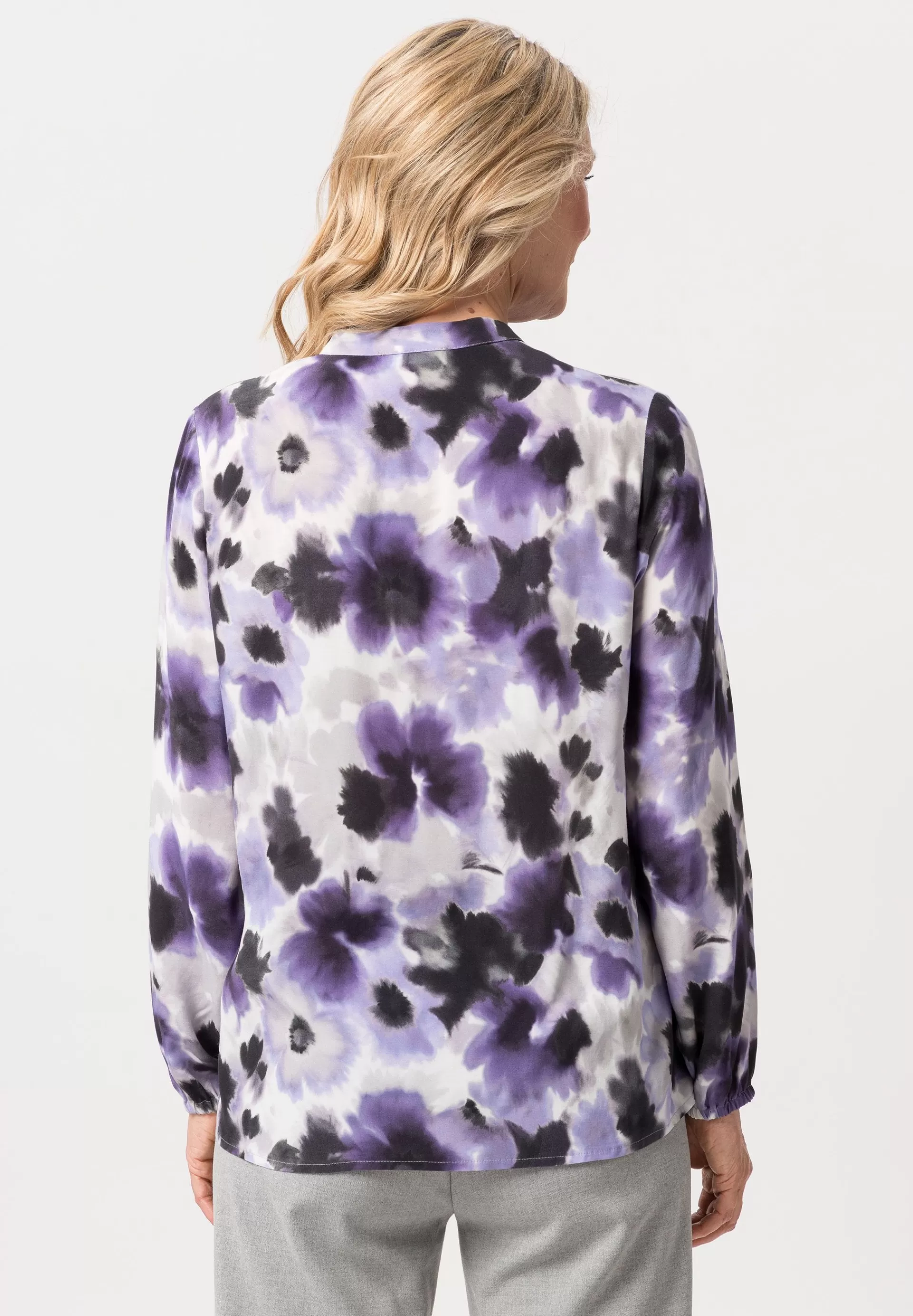 FRANK WALDER Bluse mit floralem Blütenprint deepviolet Flash Sale