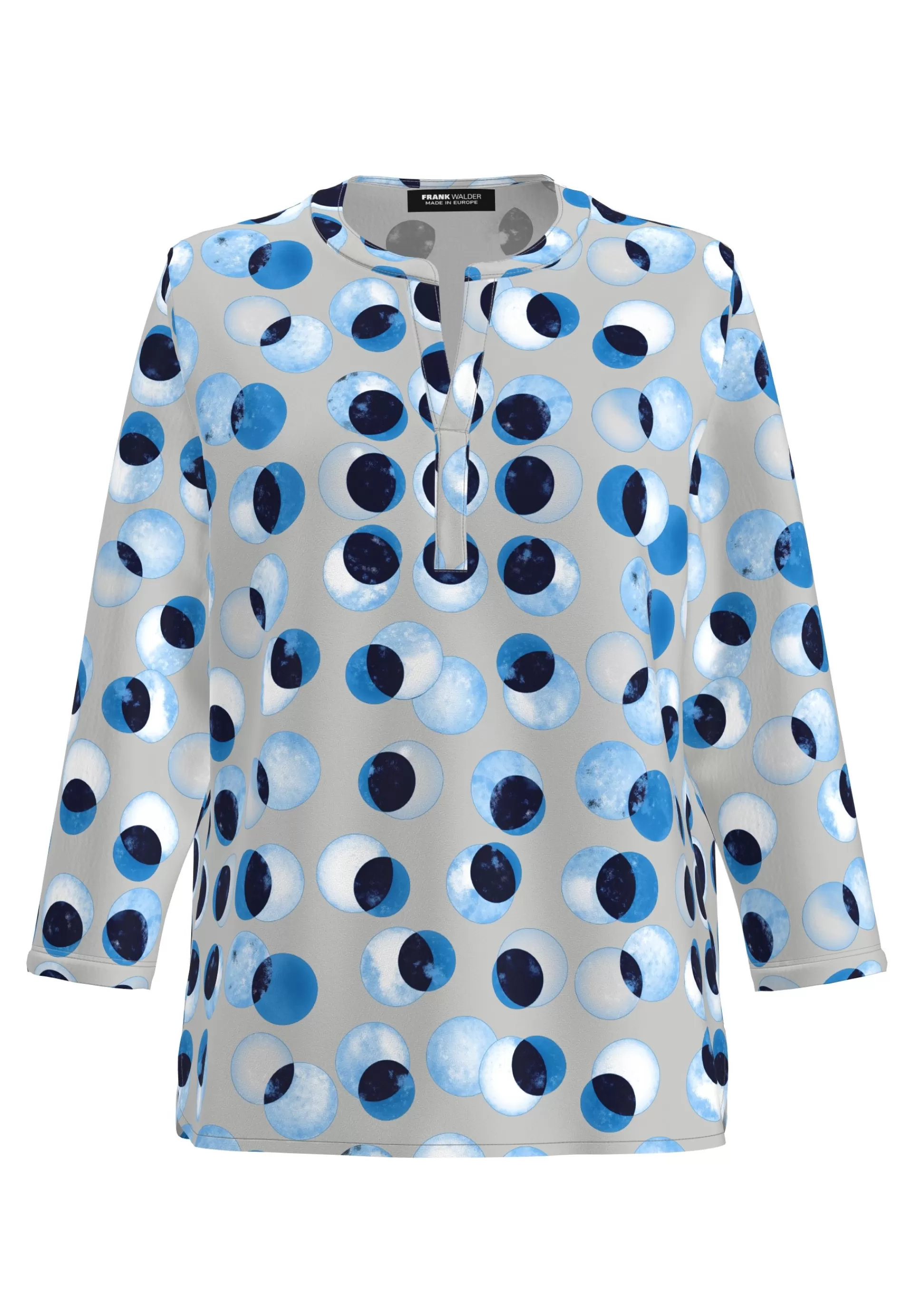 FRANK WALDER Blusenshirt mit Kullerprint arcticblue Best Sale