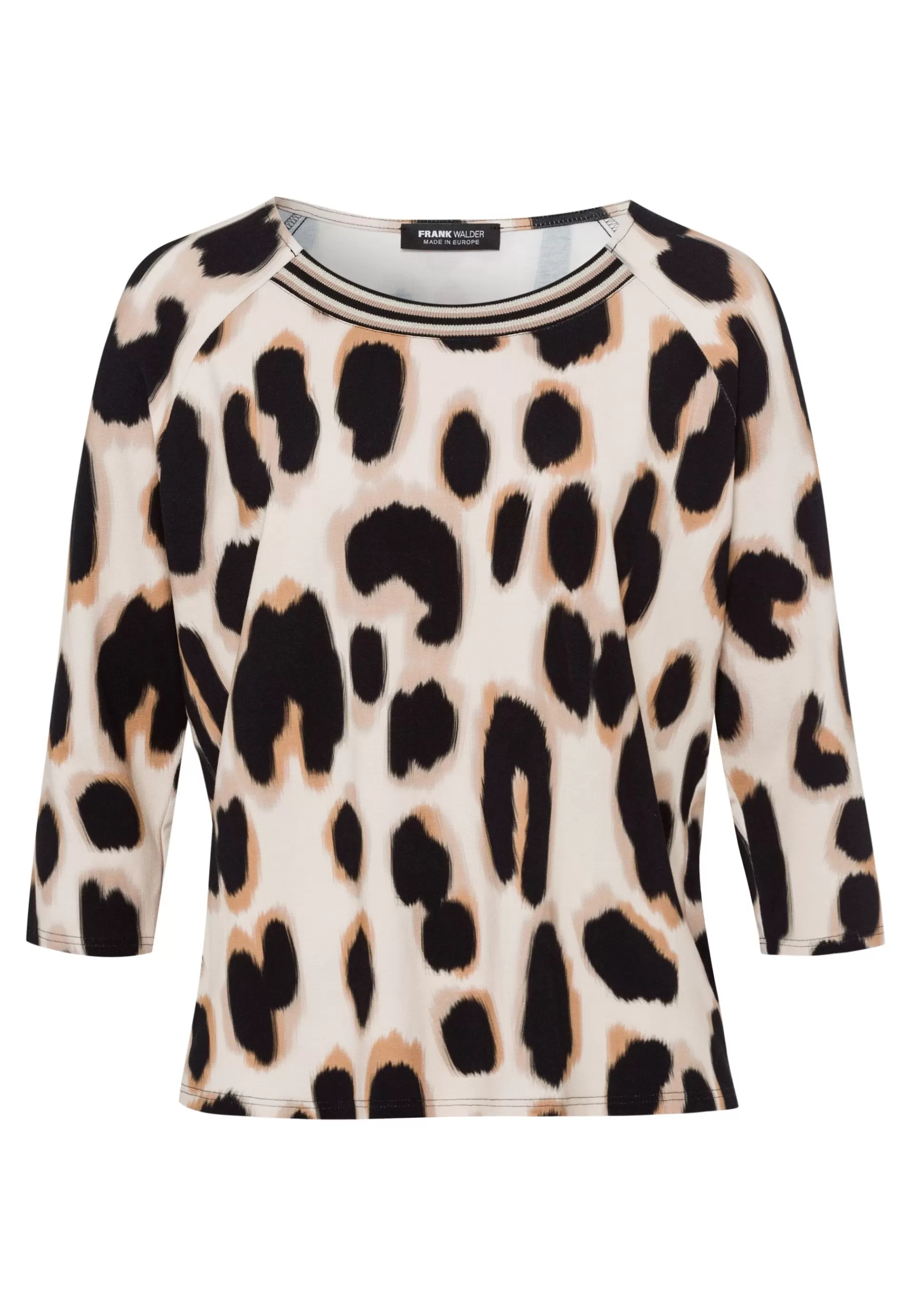 FRANK WALDER Blusenshirt mit modernem Alloverprint nougat Hot