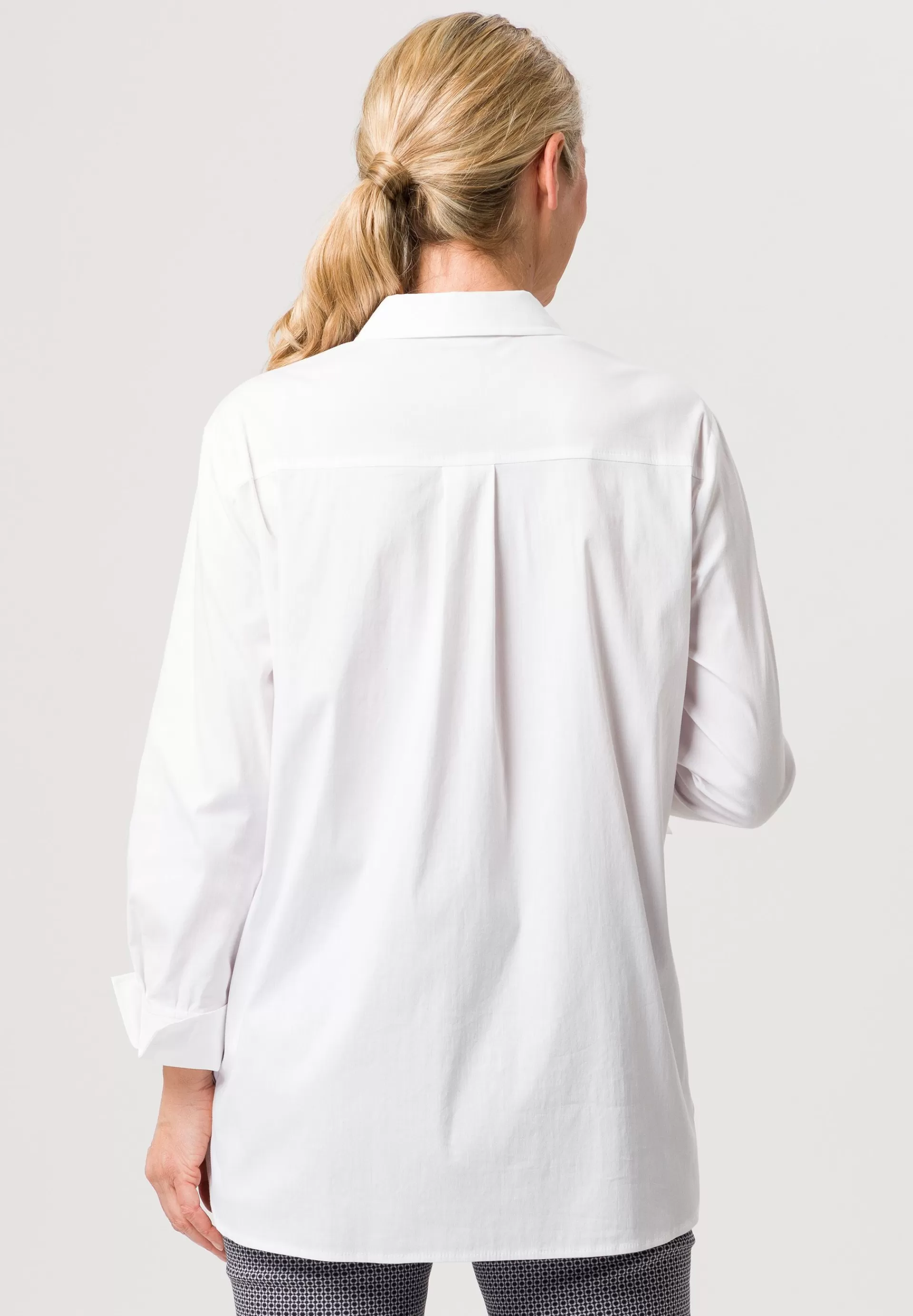 FRANK WALDER Longbluse mit verdeckter Knopfleiste weiss Shop