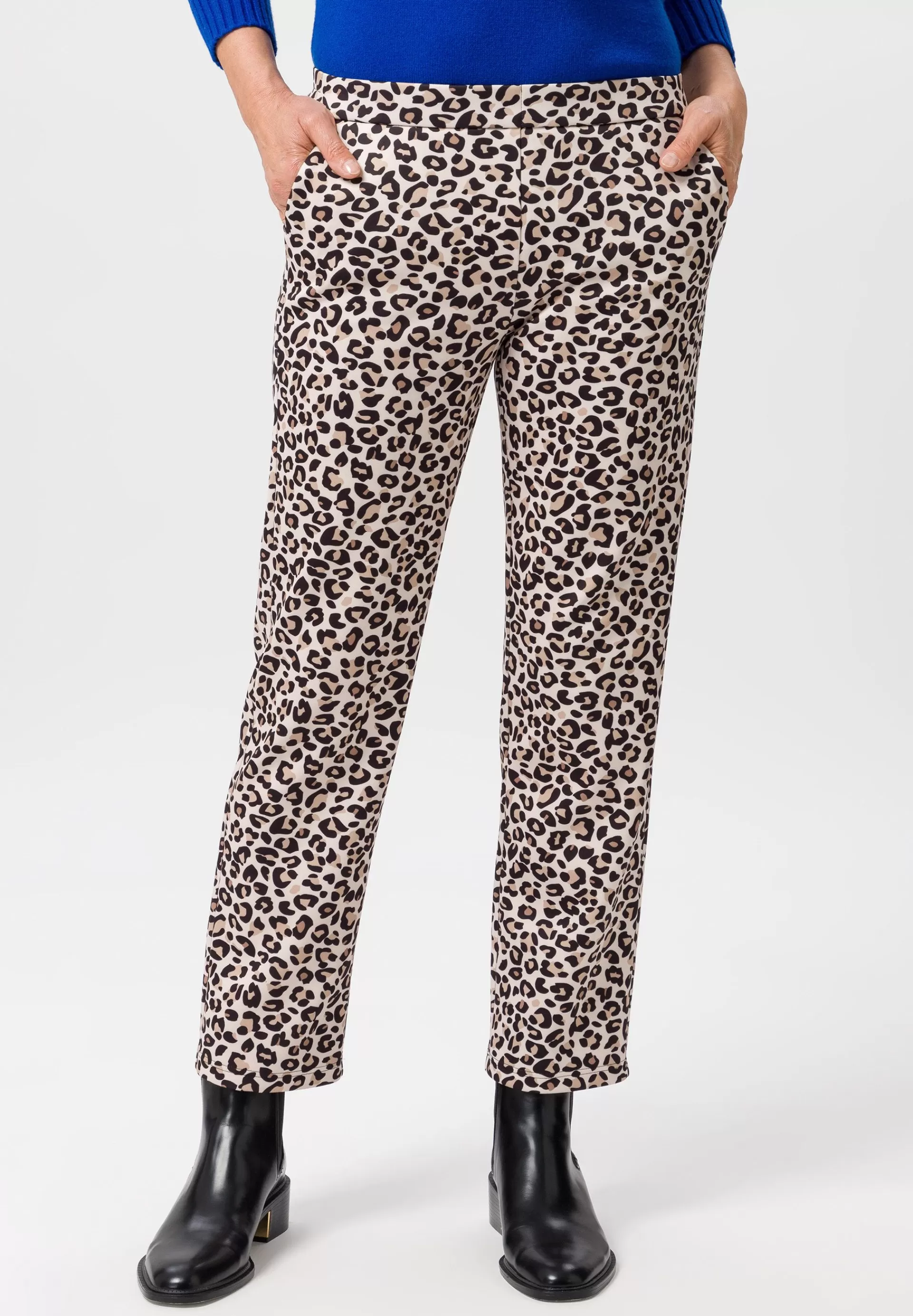 FRANK WALDER Schlupfhose MIA mit raffiniertem Animalprint schwarz Store