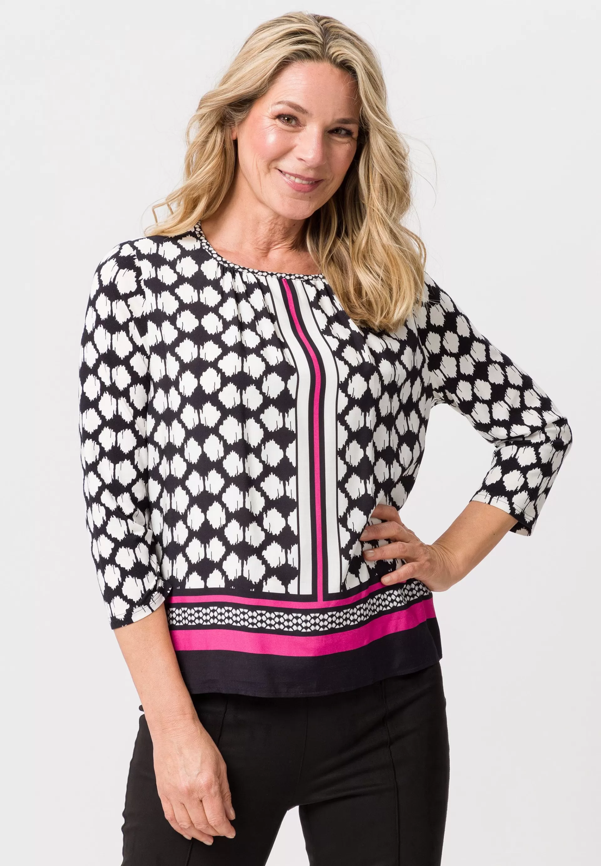 FRANK WALDER Shirt mit femininer Kräuselung frozenberry Discount