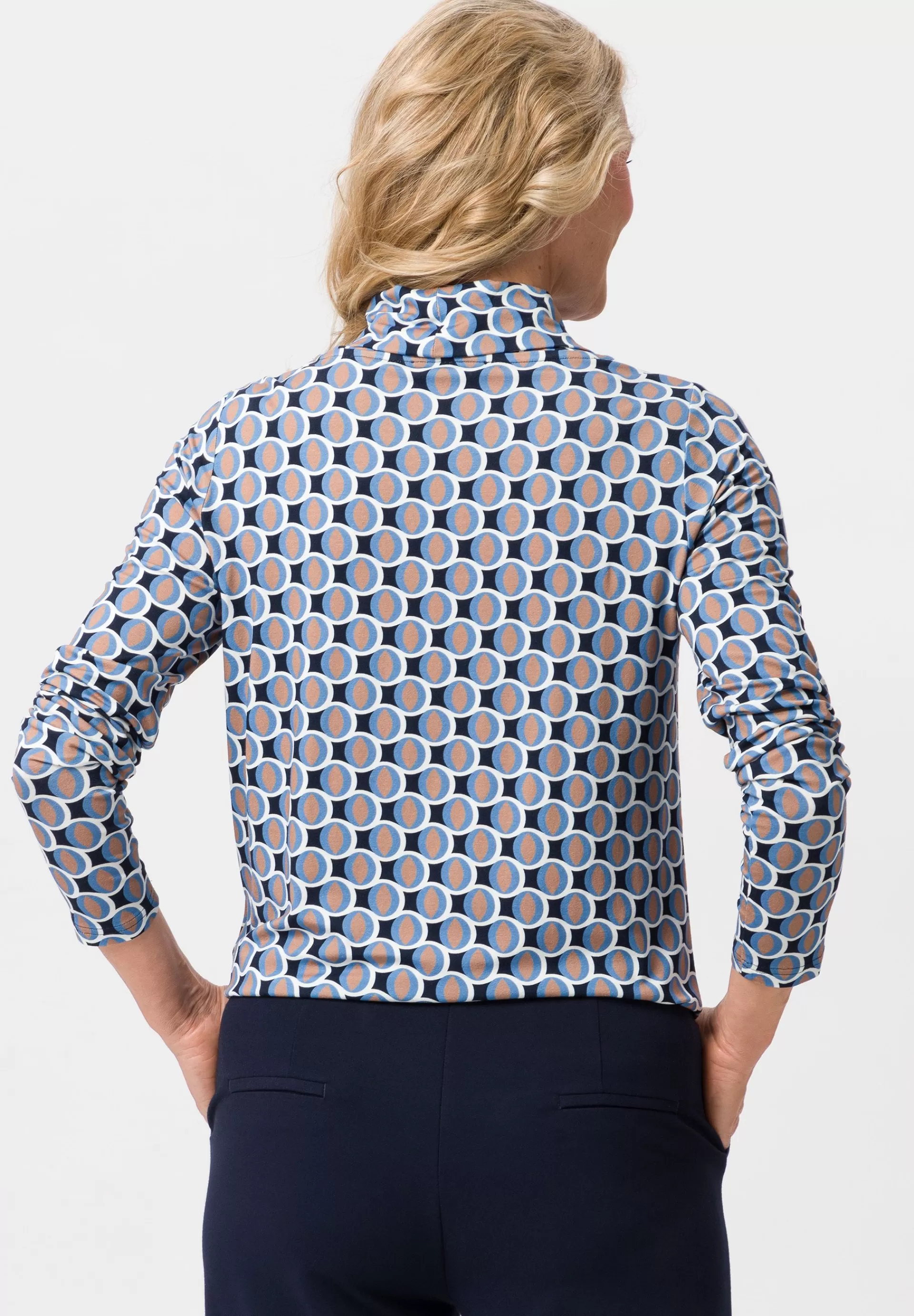 FRANK WALDER Shirt mit modernem Rollkragendesign smokeyblue Best Sale