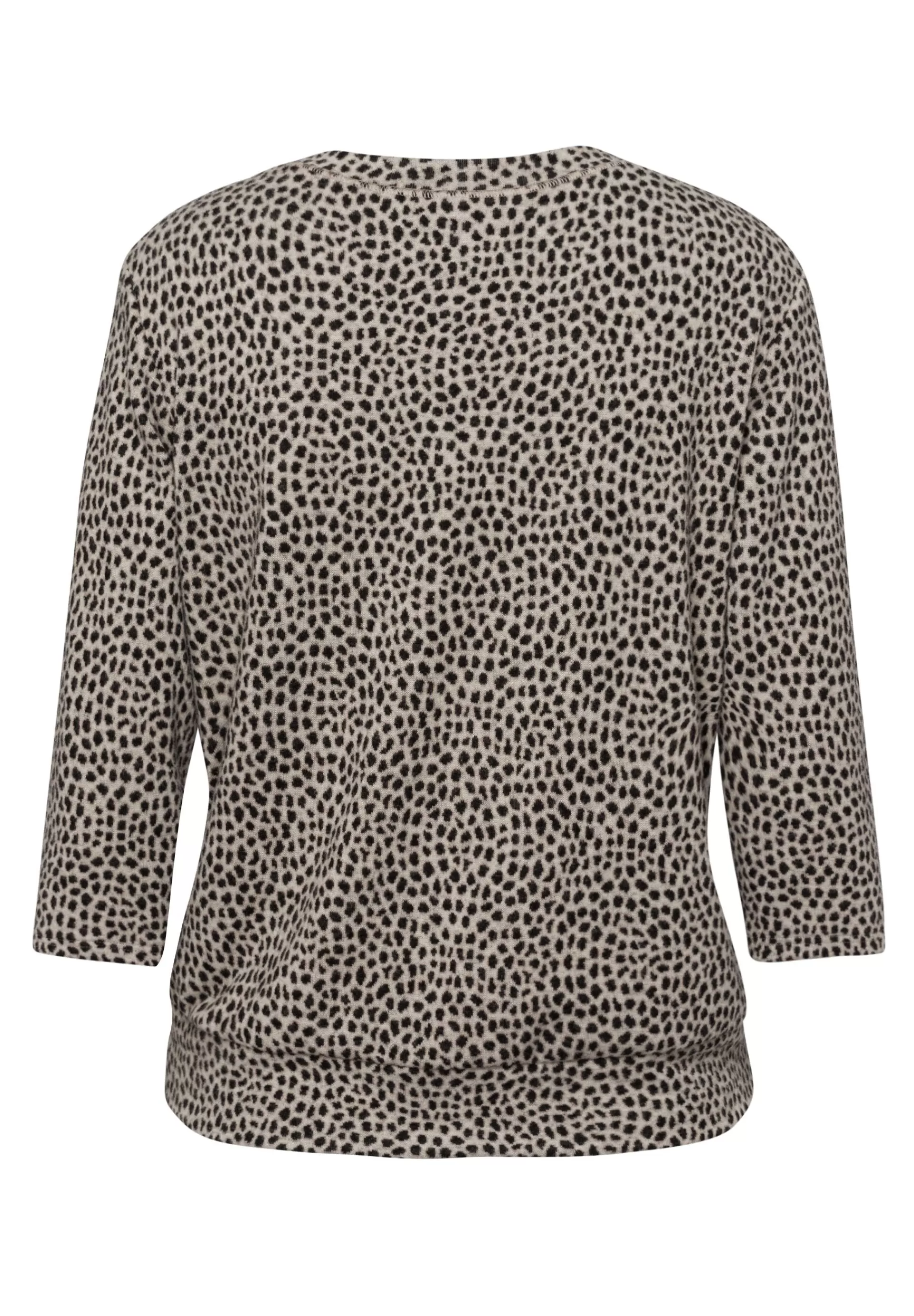 FRANK WALDER Strickpullover im dezenten Animal-Print mandelmelange Cheap