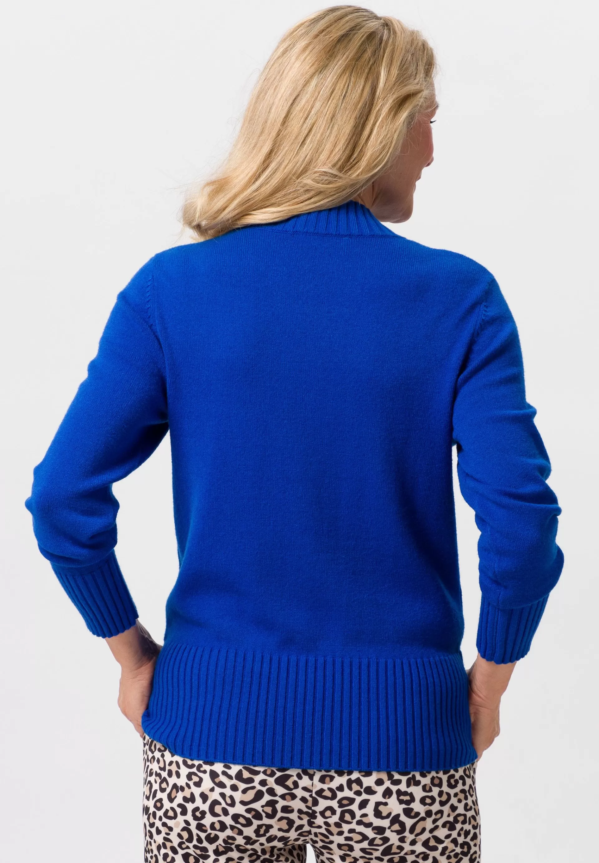 FRANK WALDER Strickpullover in figurfreundlicher Passform royalblau Outlet